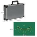 SPORTNOW Poker Case, Complete Set with 400 Chips and Accessories, aluminum