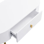 Coffee Table with Two Drawers, Curved Corners, Golden