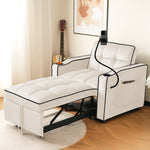 3-in-1 Pull-Out Single Sofa Bed with Cup & Phone Holders, for Small Spaces
