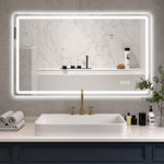 Frameless LED Bathroom Mirror 60x120cm - Anti-Fog Dimmable Glass
