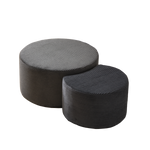 Coffee Table Set, 2-Piece Upholstered Round Foam