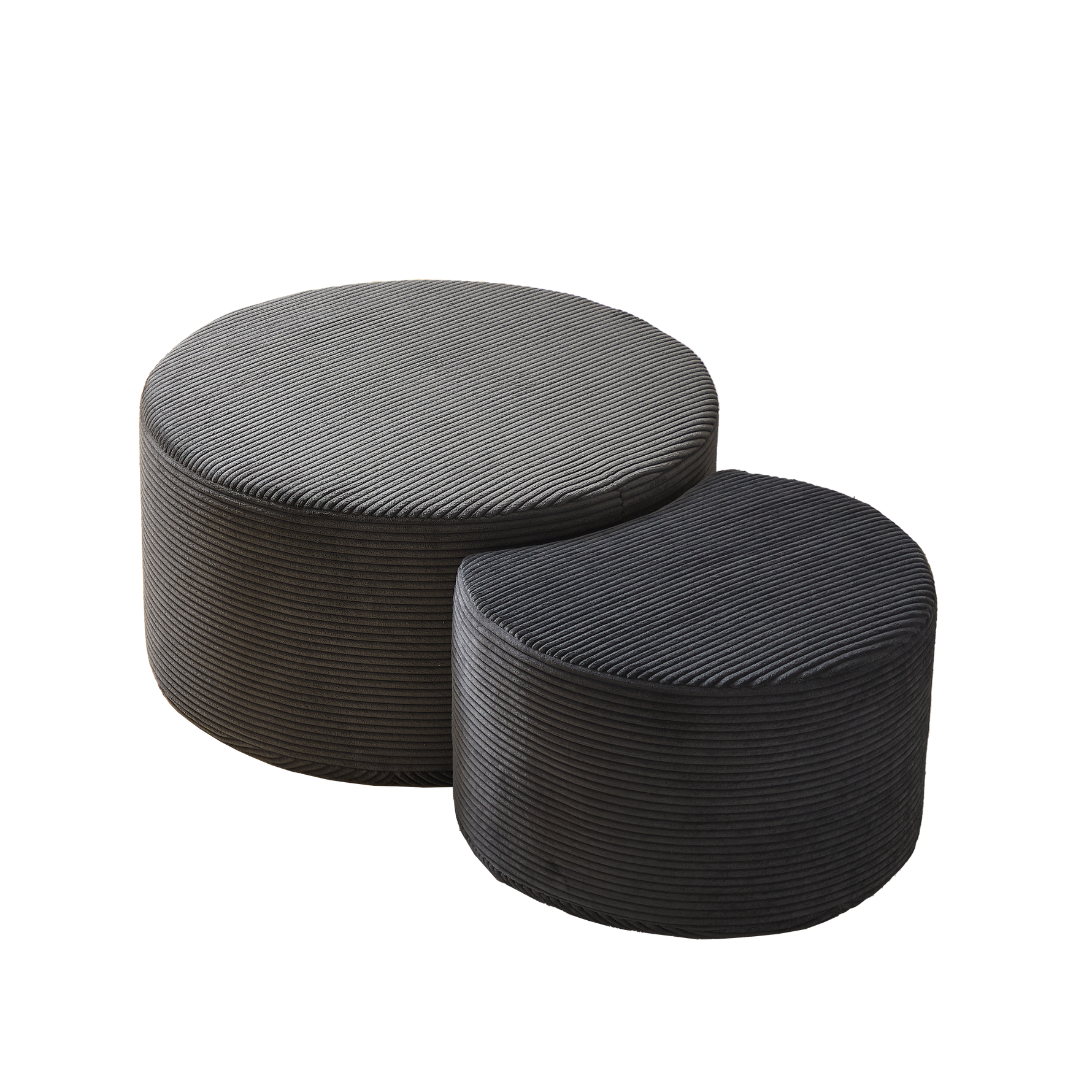 Coffee Table Set, 2-Piece Upholstered Round Foam