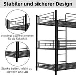 Three-Tier Bed Frame 90x190cm with Ladder & Guardrails