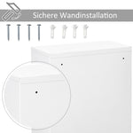 Kleankin first aid cabinet, medicine cabinet with 3 compartments, lockable, white steel