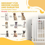 Stair Gate, Foldable Safety Gate, 4-Piece, Freestanding, White