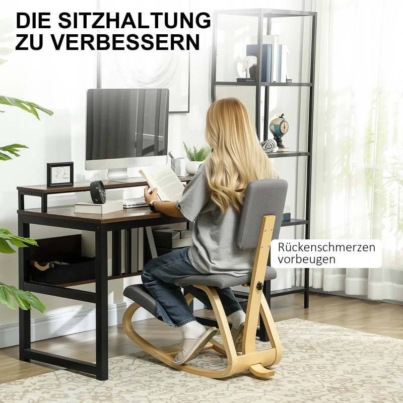 Ergonomic Kneeling Chair, Health Stool for Home Office, Gray