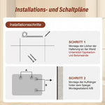 Frameless Bathroom Mirror 50x70 cm, Rounded Corners, Silver Glass