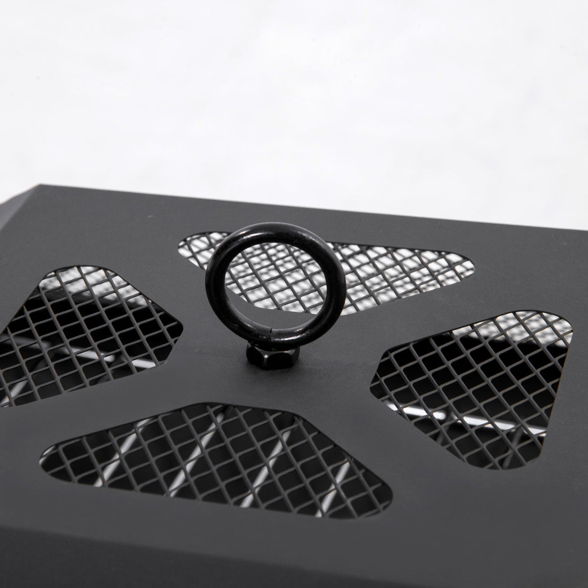 Fire Bowl Garden, Grill Grate Spark Guard, Steel Black