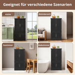 Kitchen Cabinet 4-Door Storage 120x60x40cm LED Sensor Light Black