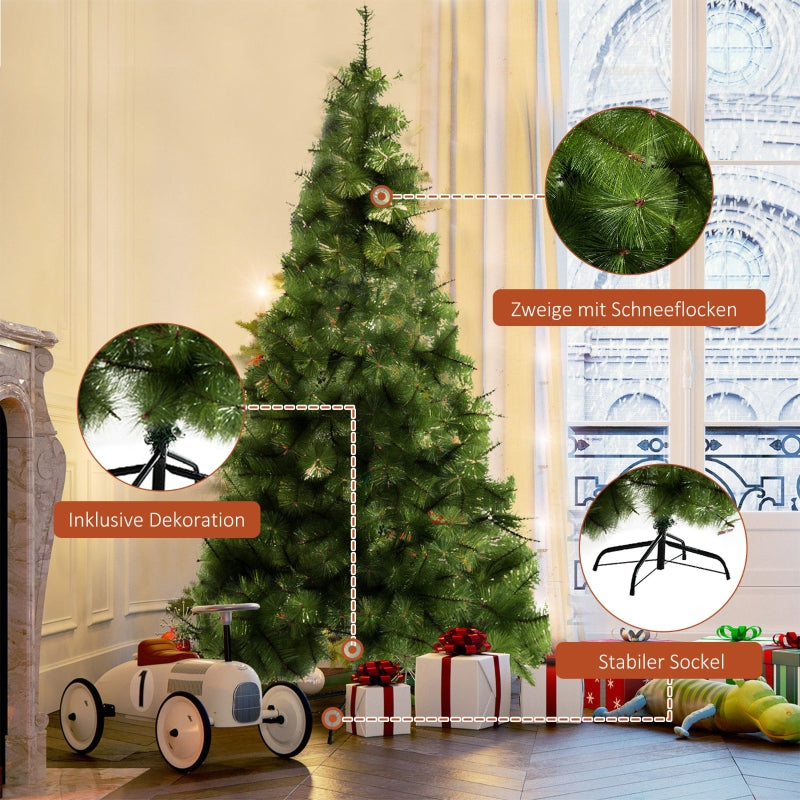 Artificial Christmas Tree, 210cm, 505 Tips, Metal Stand, Fir