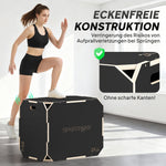 3-in-1 Plyo Box with Handle Openings and 3 Jump Heights, Wood, Black