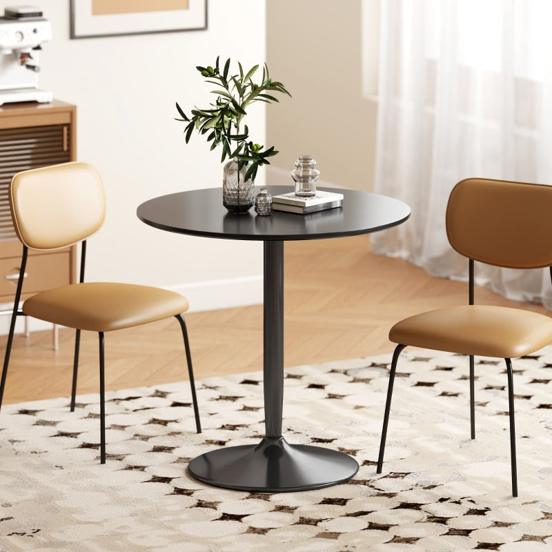 Dining Table Round Ø80 cm 2-Seater Non-Slip - Black