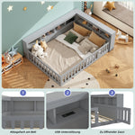 Daybed with Storage and USB Charging Port, 140x200cm, Grey Chipboard