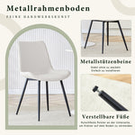 Dining Chair Set of 4 Modern Widened Seat Metal Legs - White Faux Leather