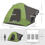 Camping Tent Car Tent, 4-5 Person, Fiberglass Polyester, Green