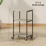 Printer Table, 3-Tier Stand with Casters, Steel