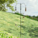 Bird Feeding Station, 208 cm 4 Hooks Bird Bath, Steel, Black