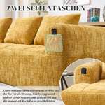 Sectional Sofa L-Shaped 3-Seater Chaise No Assembly Chenille Yellow