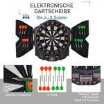 Electronic Dartboard with Door, 216 Games, 4 LEDs, 12 Arrows, ABS PP