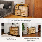 Chest of Drawers, 7 Fabric Drawers, Anti-Tip, Brown MDF