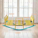 3-Person See Saw, Heavy-Duty Steel Frame, Blue/Yellow