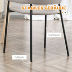 Dining Chairs Set of 2, Upholstered Steel Legs, Beige