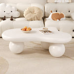 Cloud Coffee Table, LED Lighting 16 Colors Round Leg Design, White