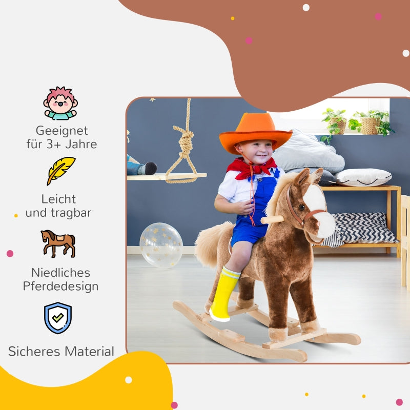 Rocking horse plush toy children's rocking animal brown