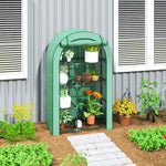 Greenhouse round roof, door, shelves, winter-proof film, steel