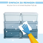 Plastic storage box, 6 drawers, toy organizer, blue