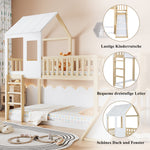 Children's Bed with Roof Design & 2 Drawers - 90x200cm, Wood & MDF