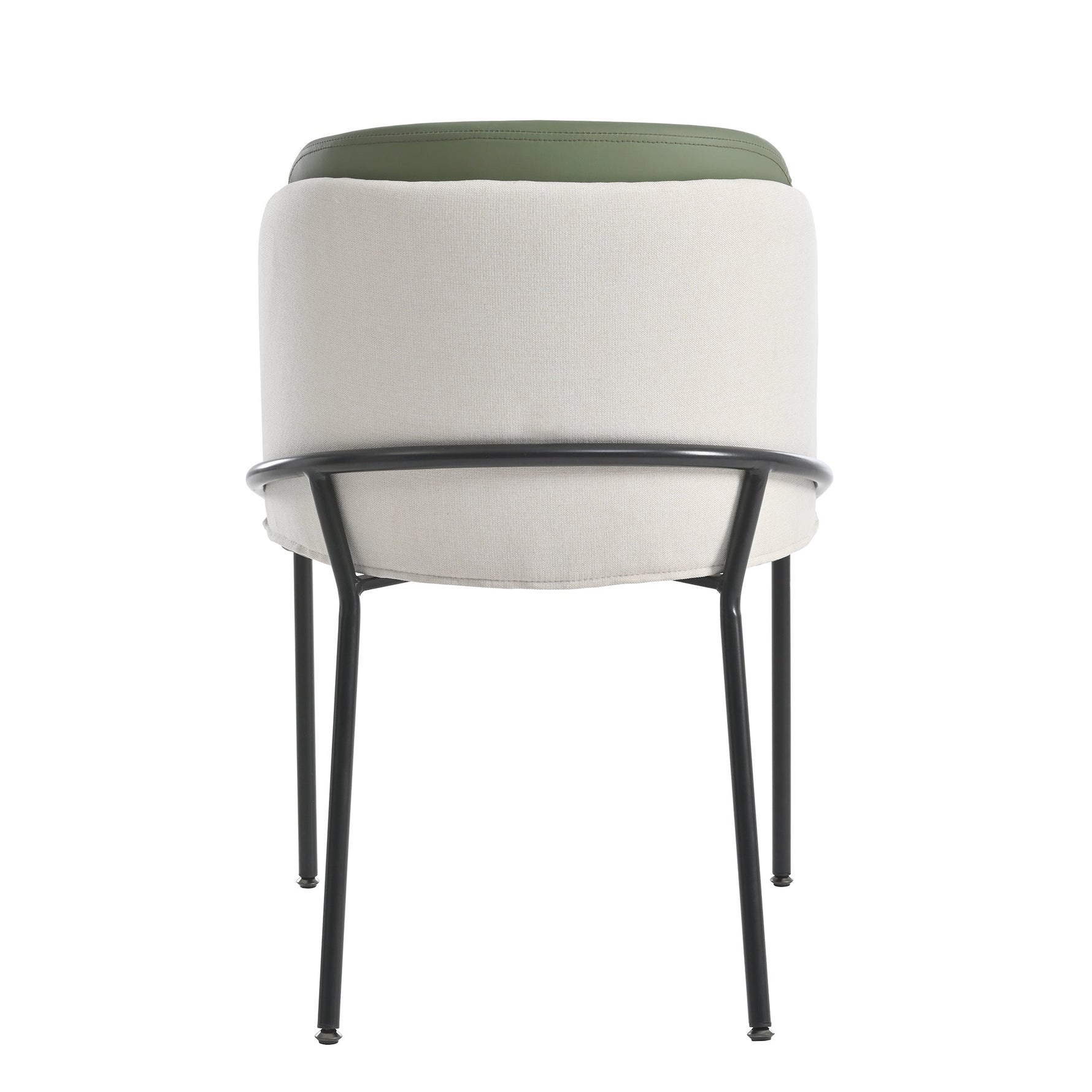 2 Modern Chairs Angled Legs Adjustable Feet - Beige/Green