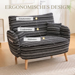 Modern Two-Seater Sofa with Armrest Cushions and Storage Bag, Boucle