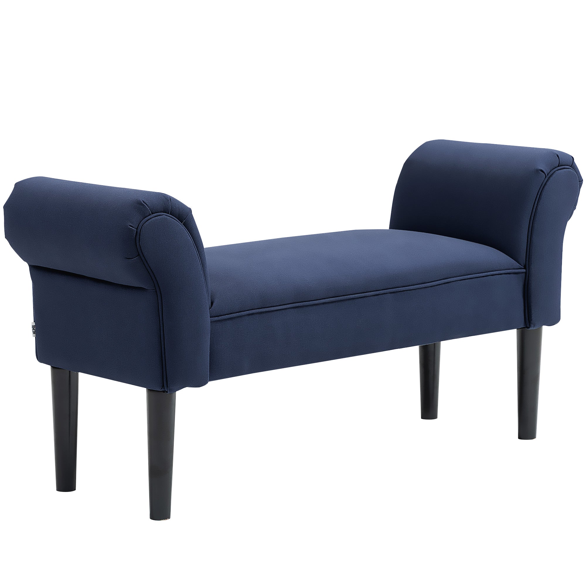 Bed Bench, Upholstered Seating Hallway, Canvas Blue