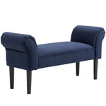 Bed Bench, Upholstered Seating Hallway, Canvas Blue