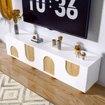 Low TV Stand 4 Doors 175cm - Vintage Wood Grain