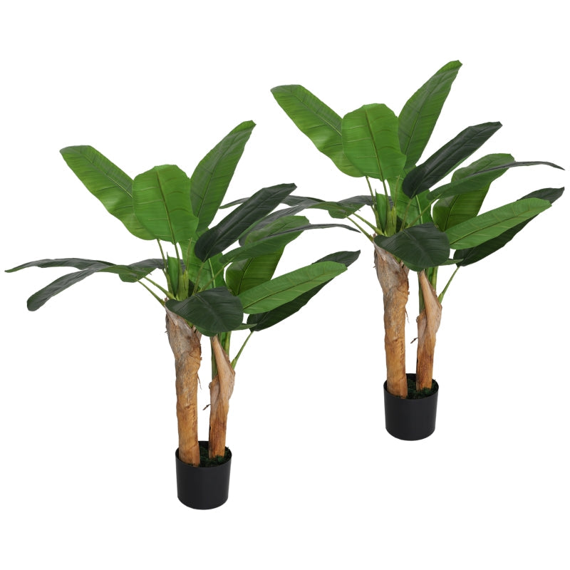 Artificial Banana Tree, Set of 2, 120 cm, Plastic