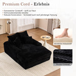 Luxury Cord Sofa, Multifunctional Sofa Bed, No Assembly, Black