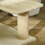 Cat Tree 100 cm, Sisal Posts, Large Platform, Multi-Level, Beige
