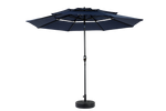 Outdoor Umbrella 14.8 Ft Double Sided Rectangular Large with Crank, Navy Blue