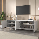 TV Cabinet, 175x38x56 cm Adjustable Shelves Lowboard, White