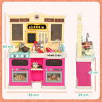 Play Kitchen with Running Water, 85-Piece Accessory Set, Lights and Sounds, Multicolor
