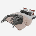 Modern Minimalist Bed Frame 160x200CM Low Box, Dutch Velvet Gray