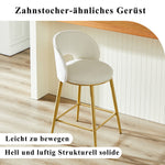 Bar Stool Modern Open Back Padded - Gold Metal Set of 2