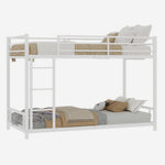 Metal Bunk Bed Twin Single Heavy Stable Low Noise Safety Railing, Metal