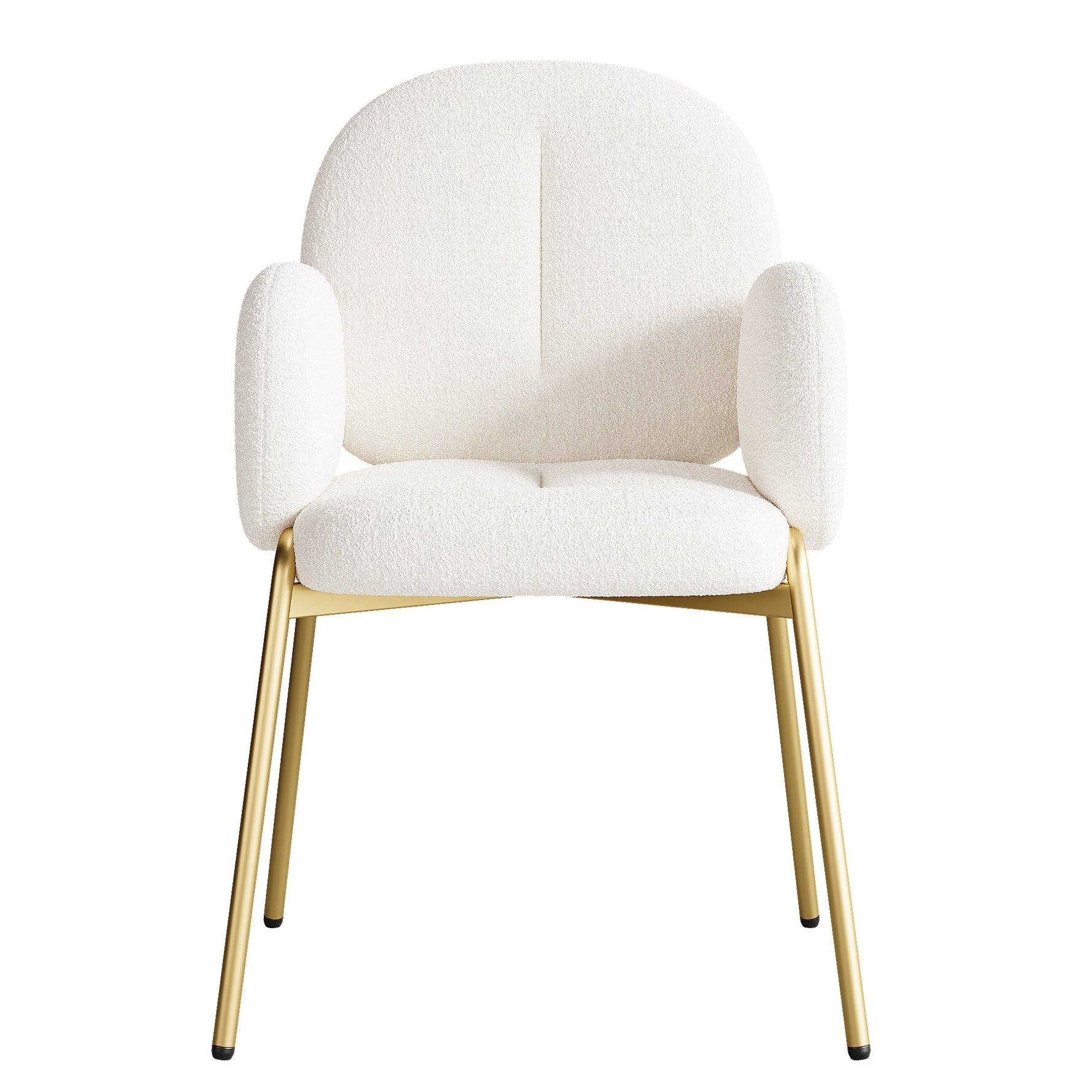 Dining Lounge Chairs Set of 4 with Gold Legs, Beige Teddy