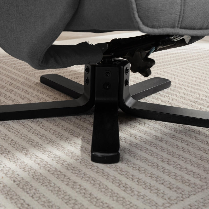 Recliner Chair, 360° Rotating, Adjustable Backrest, Reclining, Rocking, Velvet-Look, Dark Grey