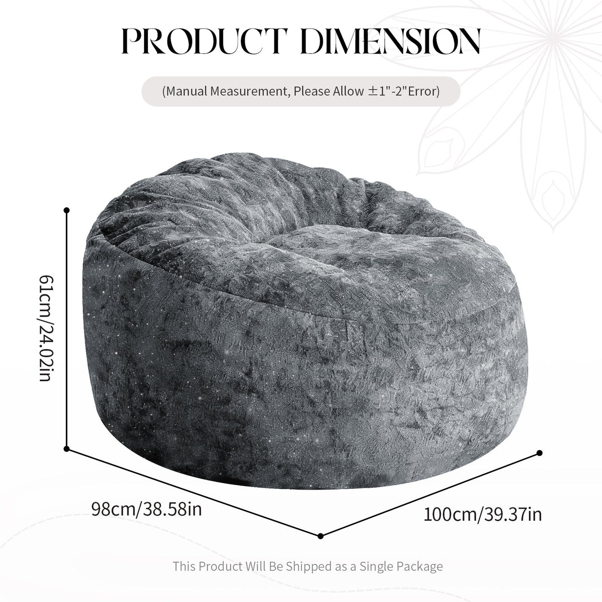 Curved High-Back Bean Bag Chair Full-Body Contour Support