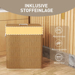 Bamboo Laundry Basket 100L with Rope Handles, Brown