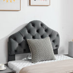 Twin Size Upholstered Platform Bed Frame, 90x200cm, Gray Velvet